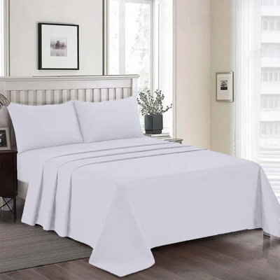 Moonlight Bedding 100% Cotton Hotel Quality Flat Bed Sheet, Top Sheet For Guest House, Spa & Airbnb (White, Single, 175X275 Cm) - image 1