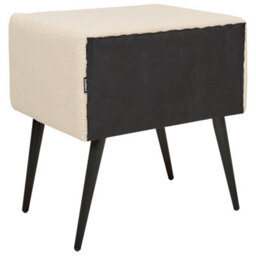 Wyld And Coco Boucle Bedside Table Beige With Drawer And Rose-Gold Handle, W46 X D38 X H49Cm - thumbnail 6