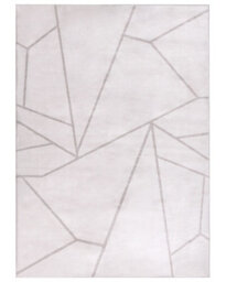 Wyld And Coco Luxeweave Light Beige Geometric Area Rug 140 X 200 Cm Anti-Slip - Low Pile Polyester - thumbnail 1