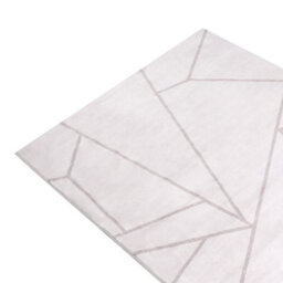 Wyld And Coco Luxeweave Light Beige Geometric Area Rug 140 X 200 Cm Anti-Slip - Low Pile Polyester - thumbnail 3
