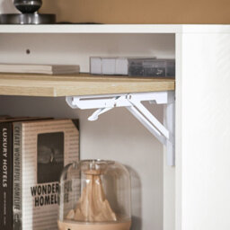 Sobuy Fwt104-Nw, Office Desk Folding Desk With 5 Storage Shelves, Wood Effect,w70Xd25Xh85 - thumbnail 8