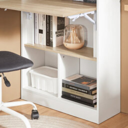 Sobuy Fwt104-Nw, Office Desk Folding Desk With 5 Storage Shelves, Wood Effect,w70Xd25Xh85 - thumbnail 7