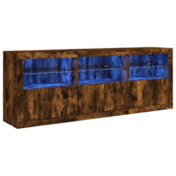 Berkfield Sideboard With Led Lights Smoked Oak 181.5X37X67 Cm - thumbnail 2