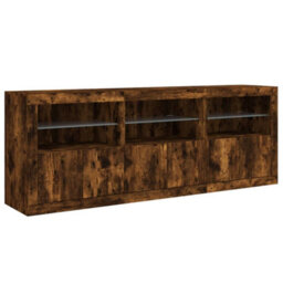 Berkfield Sideboard With Led Lights Smoked Oak 181.5X37X67 Cm - thumbnail 5