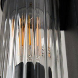 Litecraft Portia Black Ribbed Outdoor Wall Light - thumbnail 5