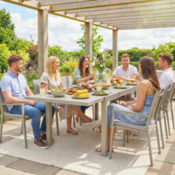 Outsunny Extending Garden Table, Aluminium Outdoor Dining Table For 8-10 - thumbnail 9