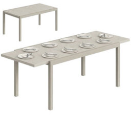 Outsunny Extending Garden Table, Aluminium Outdoor Dining Table For 8-10 - thumbnail 2