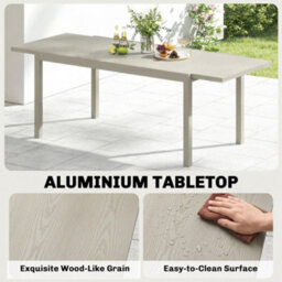Outsunny Extending Garden Table, Aluminium Outdoor Dining Table For 8-10 - thumbnail 5