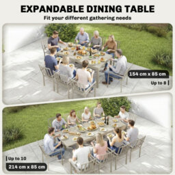 Outsunny Extending Garden Table, Aluminium Outdoor Dining Table For 8-10 - thumbnail 4