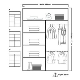 Sliding Wardrobes 4 u LTD Sliding Wardrobes 4U Eddin Modern Sliding Mirror Door Wardrobe In  White, Black & Grey Colors - White (W)1200mm, (H)2170mm - thumbnail 3