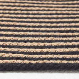Homescapes Linen And Black Handmade Woven Spiral Braided Rug, 120 Cm Round - thumbnail 4