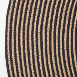 Homescapes Linen And Black Handmade Woven Spiral Braided Rug, 120 Cm Round - thumbnail 3
