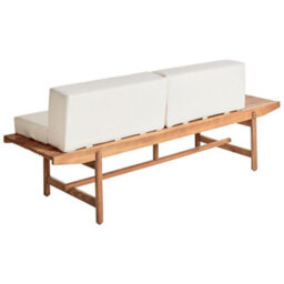 Beliani Garden Bench With Cushion Giaveno 210 Cm Acacia Wood Off-White - thumbnail 8