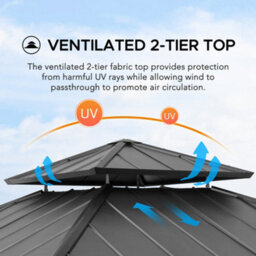 Sunjoy Outdoor Cedar Wood Gazebo-3.3M X 3.3M Anthracite - thumbnail 3