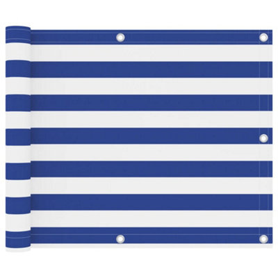 Berkfield Balcony Screen White And Blue 75X400 Cm Oxford Fabric - image 1