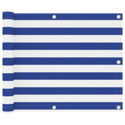 Berkfield Balcony Screen White And Blue 75X400 Cm Oxford Fabric - thumbnail 1