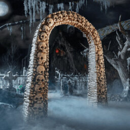 Samuel Alexander Home Accents 7.5Ft Tall Skull And Bones Halloween Entrance Archway Decoration - thumbnail 2