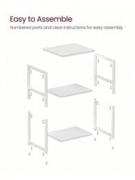 LEDREM Sofa Side Table, 3-Tier End Table, Bedside Table With Steel Frame, For Living Room, Bedroom, Home Office, Industrial Style - thumbnail 5