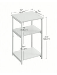 LEDREM Sofa Side Table, 3-Tier End Table, Bedside Table With Steel Frame, For Living Room, Bedroom, Home Office, Industrial Style - thumbnail 6