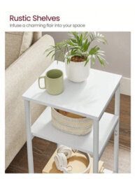 LEDREM Sofa Side Table, 3-Tier End Table, Bedside Table With Steel Frame, For Living Room, Bedroom, Home Office, Industrial Style - thumbnail 3