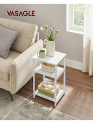LEDREM Sofa Side Table, 3-Tier End Table, Bedside Table With Steel Frame, For Living Room, Bedroom, Home Office, Industrial Style - thumbnail 1