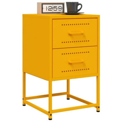 Berkfield Bedside Cabinets 2 Pcs Mustard Yellow 36X39X60.5 Cm Steel - image 1