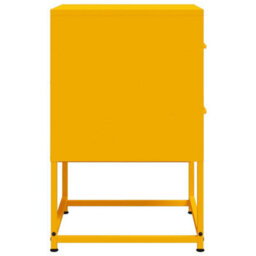 Berkfield Bedside Cabinets 2 Pcs Mustard Yellow 36X39X60.5 Cm Steel - thumbnail 7