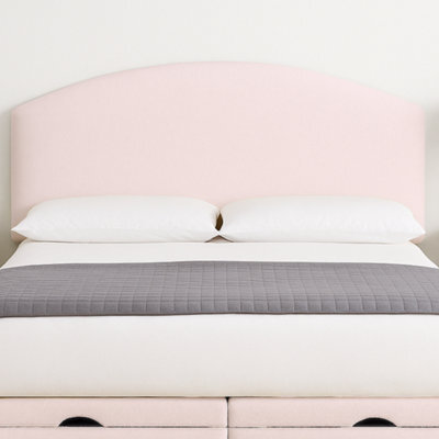 "Urban Textures - Orla Luxury 20"" High Velvet Fabric Upholstered Curved Headboard - Pink" - image 1