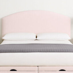 "Urban Textures - Orla Luxury 20"" High Velvet Fabric Upholstered Curved Headboard - Pink"