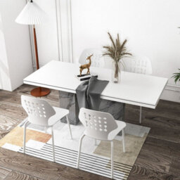 Dining Chair Metal Kitchen Bar Chair Stool Armless Side Chair Set Of 4 - thumbnail 6