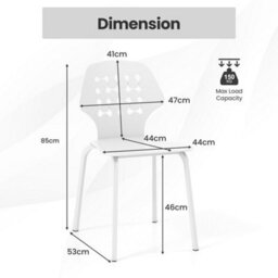 Dining Chair Metal Kitchen Bar Chair Stool Armless Side Chair Set Of 4 - thumbnail 2