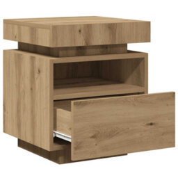 Berkfield Bedside Cabinets With Led Lights 2 Pcs Artisan Oak 40X39X48.5 Cm - thumbnail 6