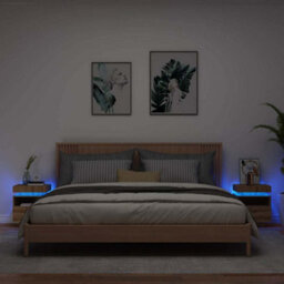 Berkfield Bedside Cabinets With Led Lights 2 Pcs Artisan Oak 40X39X48.5 Cm - thumbnail 4