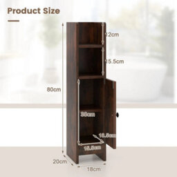 Bathroom Storage Cabinet Small Corner Floor Cabinet With Door - thumbnail 2