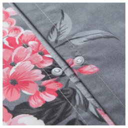 Ameha Printed Duvet Cover 2Piece Set With Matching Pillowcase Reversible Grey Bouquet Pattern Bedding Set Single (135X200Cm) - thumbnail 3