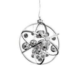 Anson Lighting Nyos 1Lt Integrated Led Chrome Plate With Clear & Chrome Glass Ceiling Pendant