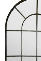 "Mirroroutlet Arcus - Antique Black Framed Arched Window Leaner / Wall Mirror 71"" X 33.5"" (180X85Cm)" - thumbnail 4