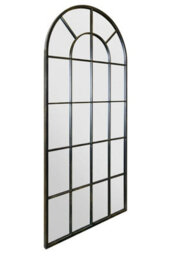 "Mirroroutlet Arcus - Antique Black Framed Arched Window Leaner / Wall Mirror 71"" X 33.5"" (180X85Cm)" - thumbnail 3