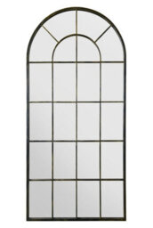 "Mirroroutlet Arcus - Antique Black Framed Arched Window Leaner / Wall Mirror 71"" X 33.5"" (180X85Cm)" - thumbnail 2
