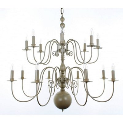 Luminosa Lighting Luminosa Bologna Flemish Cream Pendant 16 Arm Chandelier