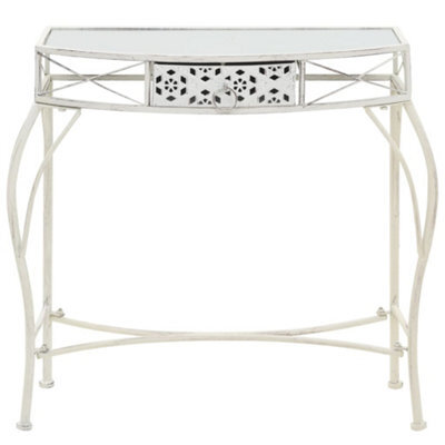Berkfield Practical Side Table French Style Metal 82X39X76 Cm White - image 1