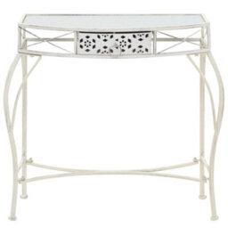 Berkfield Practical Side Table French Style Metal 82X39X76 Cm White - thumbnail 1