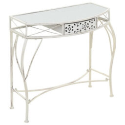 Berkfield Practical Side Table French Style Metal 82X39X76 Cm White - thumbnail 2