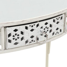 Berkfield Practical Side Table French Style Metal 82X39X76 Cm White - thumbnail 5