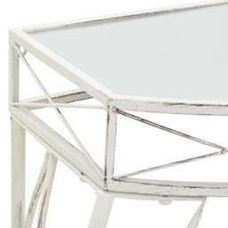Berkfield Practical Side Table French Style Metal 82X39X76 Cm White - thumbnail 4