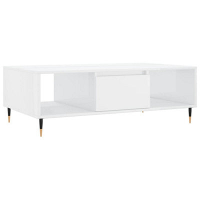 Berkfield Sturdy Coffee Table High Gloss White 104X60X35 Cm Engineered Wood - image 1