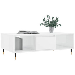 Berkfield Sturdy Coffee Table High Gloss White 104X60X35 Cm Engineered Wood - thumbnail 3