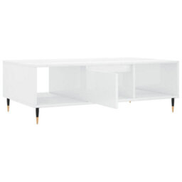 Berkfield Sturdy Coffee Table High Gloss White 104X60X35 Cm Engineered Wood - thumbnail 6