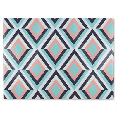 Benjamin Tate Design Geometric Pattern Glass Chopping Boarddesigner Style - image 1