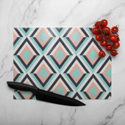 Benjamin Tate Design Geometric Pattern Glass Chopping Boarddesigner Style - thumbnail 3